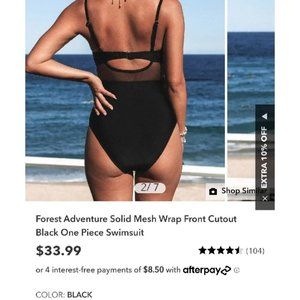CUPSHE Black One piece Swimsuit